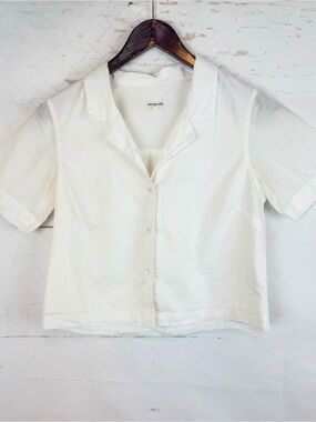 Marvin Ruby | White Short Sleeve Button Down Shirt, S